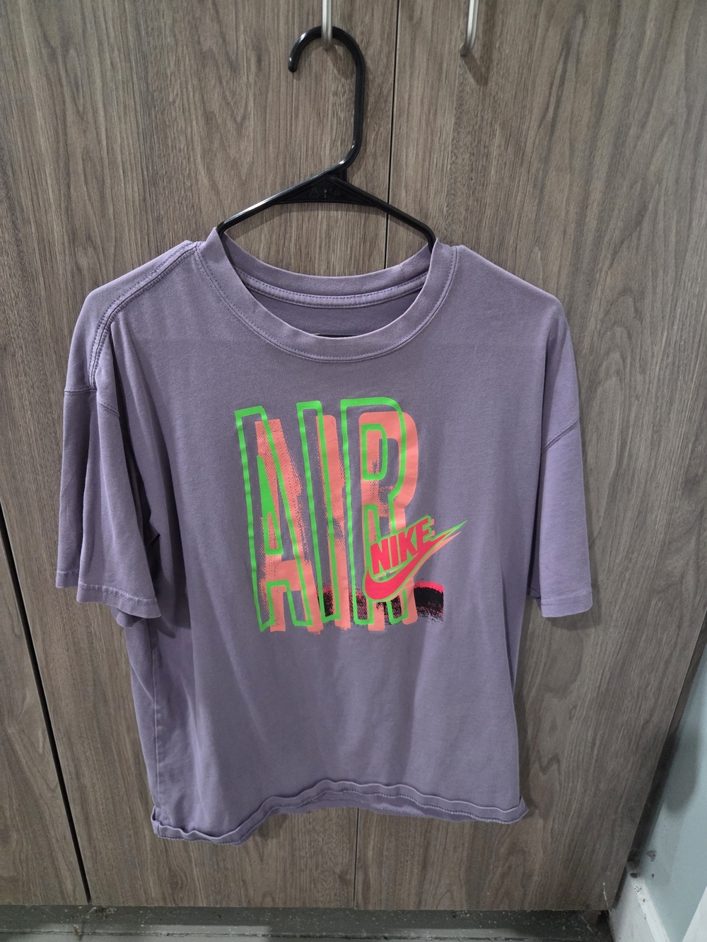 Nike Kids Lavender Graphic AIR Tee with Neon Accents